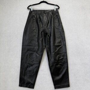 BLANKNYC Faux Leather Pants Womens 26 Black Croc Embossed Tapered Dress Pleated